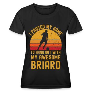 Football and Briard - Women's Functional T-Shirt - black - Front - AI Model Female 172 light (172cm)