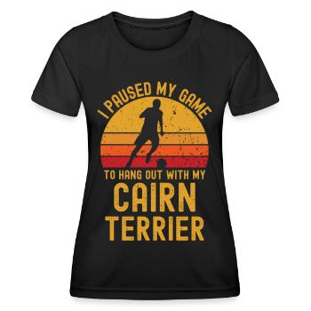 Football et Cairn Terriers - T-shirt sport Femme - noir - Devant - AI Model Female 172 light (172cm)
