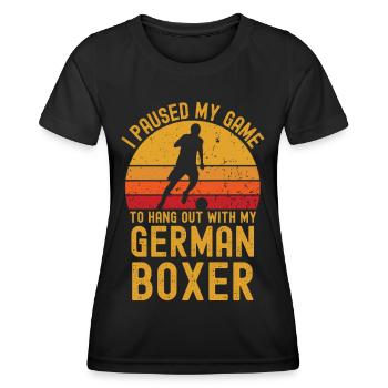 Football et boxeurs allemands - T-shirt sport Femme - noir - Devant - AI Model Female 172 light (172cm)