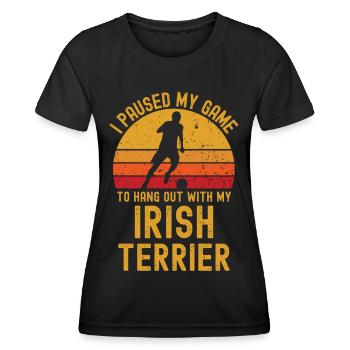 Football and Irish Terriers - Women's Functional T-Shirt - black - Front - AI Model Female 172 light (172cm)