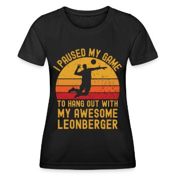 Volleyball and Leonberger - Women's Functional T-Shirt - black - Front - AI Model Female 172 light (172cm)
