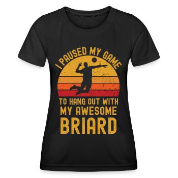 Volleyball and Briard - Women's Functional T-Shirt - black - Front - AI Model Female 172 light (172cm)