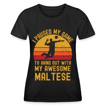 Volleyball und Malteser - Frauen Funktions-T-Shirt - Schwarz - Vorne - AI Model Female 172 light (172cm)