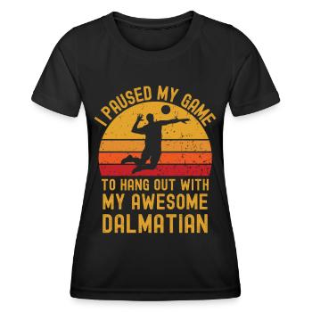 Volleyball und Dalmatiner - Frauen Funktions-T-Shirt - Schwarz - Vorne - AI Model Female 172 light (172cm)