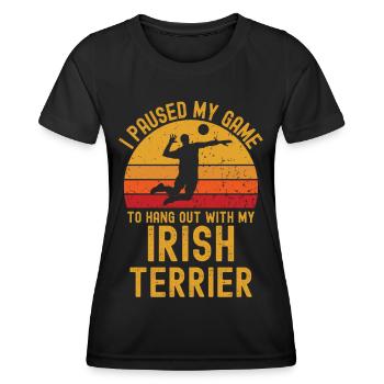Volleyball and Irish Terriers - Women's Functional T-Shirt - black - Front - AI Model Female 172 light (172cm)