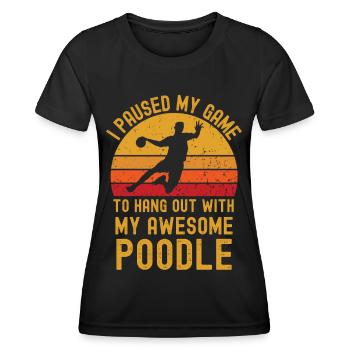Handball et caniches - T-shirt sport Femme - noir - Devant - AI Model Female 172 light (172cm)