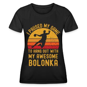 Handball et Bolonka - T-shirt sport Femme - noir - Devant - AI Model Female 172 light (172cm)