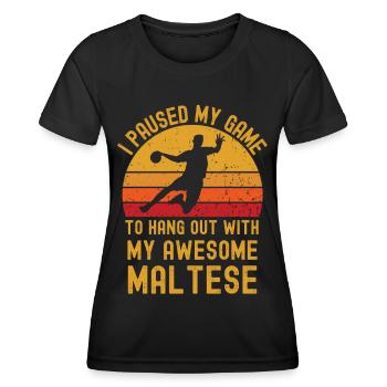 Handball und Malteser - Frauen Funktions-T-Shirt - Schwarz - Vorne - AI Model Female 172 light (172cm)