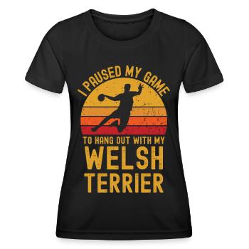 Handball and Welsh Terriers - Women's Functional T-Shirt - black - Front - AI Model Female 172 light (172cm)