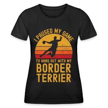 Handball et Border Terriers - T-shirt sport Femme - noir - Devant - AI Model Female 172 light (172cm)