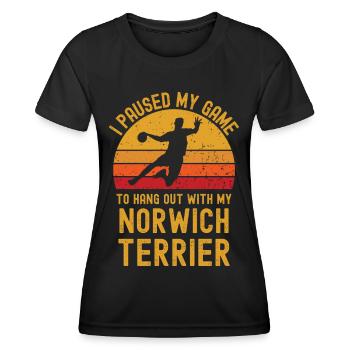 Handball and Norwich Terriers - Women's Functional T-Shirt - black - Front - AI Model Female 172 light (172cm)