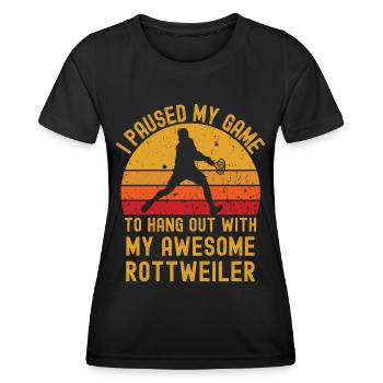 Tennis und Rottweiler - Frauen Funktions-T-Shirt - Schwarz - Vorne - AI Model Female 172 light (172cm)
