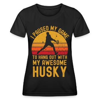 Tennis und Husky - Frauen Funktions-T-Shirt - Schwarz - Vorne - AI Model Female 172 light (172cm)