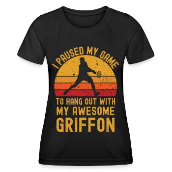 Tennis et Griffon - T-shirt sport Femme - noir - Devant - AI Model Female 172 light (172cm)