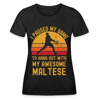Tennis und Malteser - Frauen Funktions-T-Shirt - Schwarz - Vorne - AI Model Female 172 light (172cm)