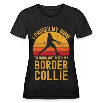 Tennis and Border Collie - Women's Functional T-Shirt - black - Front - AI Model Female 172 light (172cm)