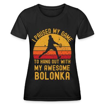 Tennis et Bolonka - T-shirt sport Femme - noir - Devant - AI Model Female 172 light (172cm)