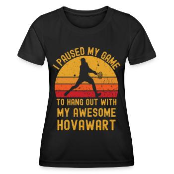 Tennis and Hovawart - Women's Functional T-Shirt - black - Front - AI Model Female 172 light (172cm)
