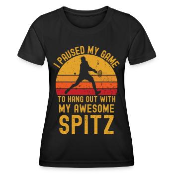 Tennis et Spitz - T-shirt sport Femme - noir - Devant - AI Model Female 172 light (172cm)