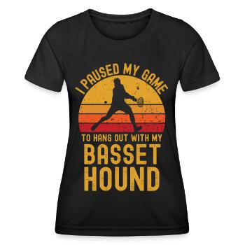 Tennis and Basset-Hound - Women's Functional T-Shirt - black - Front - AI Model Female 172 light (172cm)