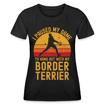 Tennis et Border Terriers - T-shirt sport Femme - noir - Devant - AI Model Female 172 light (172cm)