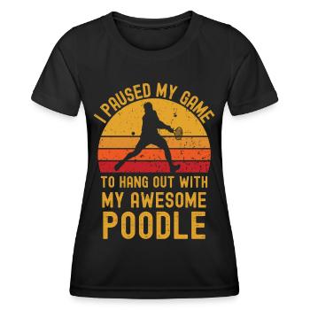 Tennis et caniches - T-shirt sport Femme - noir - Devant - AI Model Female 172 light (172cm)