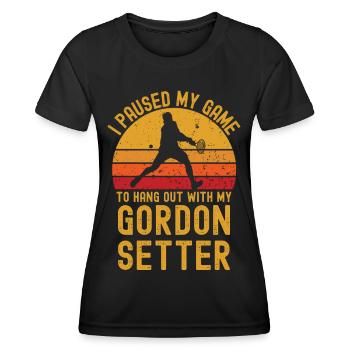 Tennis et Gordon-Setter - T-shirt sport Femme - noir - Devant - AI Model Female 172 light (172cm)