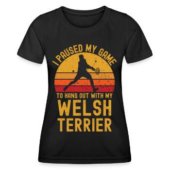 Tennis and Welsh Terriers - Women's Functional T-Shirt - black - Front - AI Model Female 172 light (172cm)