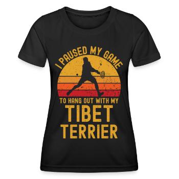 Tennis und Tibet-Terrier - Frauen Funktions-T-Shirt - Schwarz - Vorne - AI Model Female 172 light (172cm)