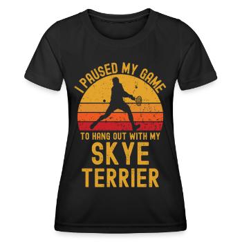 Tennis et Skye Terriers - T-shirt sport Femme - noir - Devant - AI Model Female 172 light (172cm)