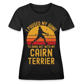 Tennis et Cairn Terriers - T-shirt sport Femme - noir - Devant - AI Model Female 172 light (172cm)