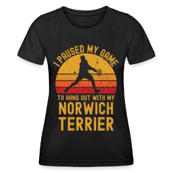 Tennis and Norwich Terriers - Women's Functional T-Shirt - black - Front - AI Model Female 172 light (172cm)