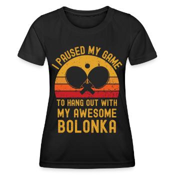 Table tennis and Bolonka - Women's Functional T-Shirt - black - Front - AI Model Female 172 light (172cm)