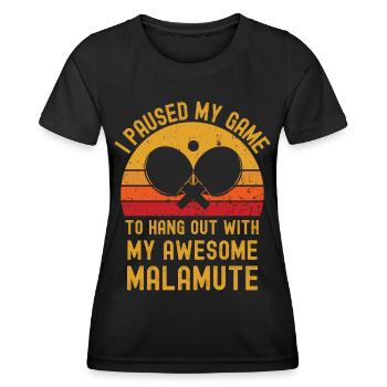 Table tennis and malamute - Women's Functional T-Shirt - black - Front - AI Model Female 172 light (172cm)
