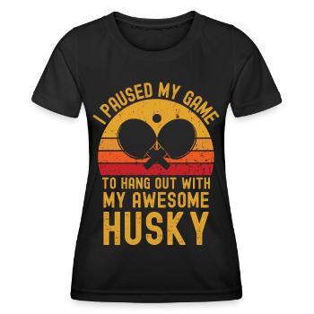Tischtennis und Husky - Frauen Funktions-T-Shirt - Schwarz - Vorne - AI Model Female 172 light (172cm)
