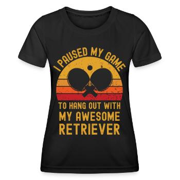 Tennis de table et retrievers - T-shirt sport Femme - noir - Devant - AI Model Female 172 light (172cm)