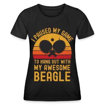 Table tennis and beagle - Women's Functional T-Shirt - black - Front - AI Model Female 172 light (172cm)
