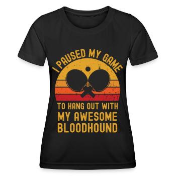 Tischtennis und Bloodhound - Frauen Funktions-T-Shirt - Schwarz - Vorne - AI Model Female 172 light (172cm)