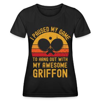 Tischtennis und Griffon - Frauen Funktions-T-Shirt - Schwarz - Vorne - AI Model Female 172 light (172cm)