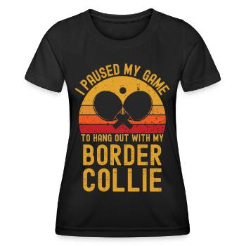 Table tennis and border collie - Women's Functional T-Shirt - black - Front - AI Model Female 172 light (172cm)