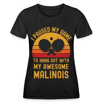 Table tennis and Malinois - Women's Functional T-Shirt - black - Front - AI Model Female 172 light (172cm)