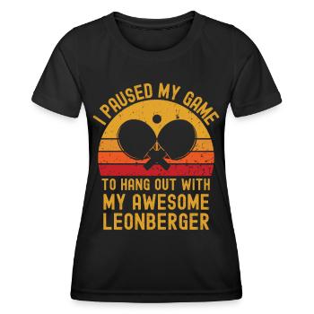 Table tennis and Leonberger - Women's Functional T-Shirt - black - Front - AI Model Female 172 light (172cm)