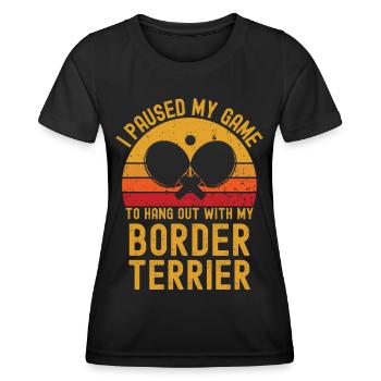 Tischtennis und Border-Terrier - Frauen Funktions-T-Shirt - Schwarz - Vorne - AI Model Female 172 light (172cm)