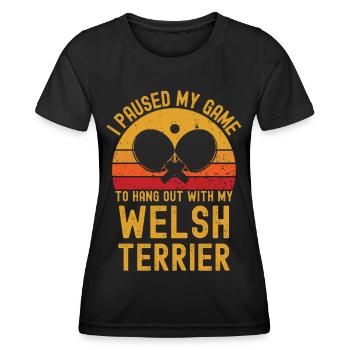 Table tennis and Welsh terriers - Women's Functional T-Shirt - black - Front - AI Model Female 172 light (172cm)