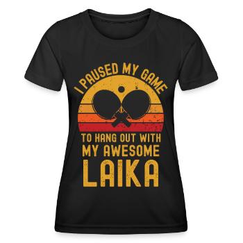 Tennis de table et Laika - T-shirt sport Femme - noir - Devant - AI Model Female 172 light (172cm)