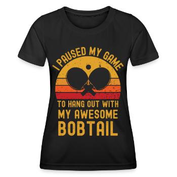 Table tennis and bobtail - Women's Functional T-Shirt - black - Front - AI Model Female 172 light (172cm)