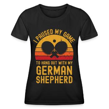 Tennis de table et berger allemand - T-shirt sport Femme - noir - Devant - AI Model Female 172 light (172cm)