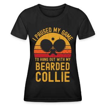 Tennis de table et colley barbu - T-shirt sport Femme - noir - Devant - AI Model Female 172 light (172cm)