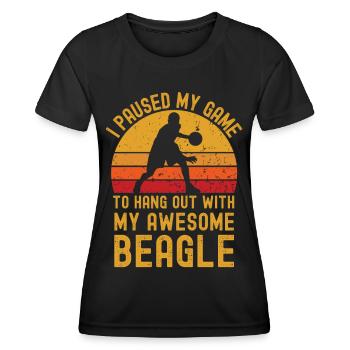 Basketball und Beagle - Frauen Funktions-T-Shirt - Schwarz - Vorne - AI Model Female 172 light (172cm)