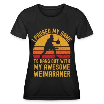 Basketball et Weimaraner - T-shirt sport Femme - noir - Devant - AI Model Female 172 light (172cm)